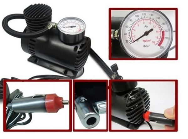 Mini Compressor Maxmídia Veicular 12v 250 PSI + Bicos Maxmídia