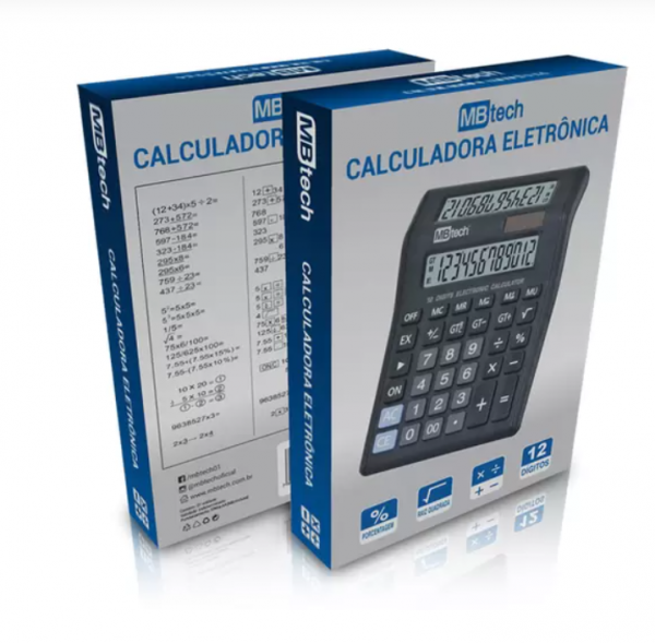 Calculadora de mesa MBTech Mod GB54463 com 12 digitos