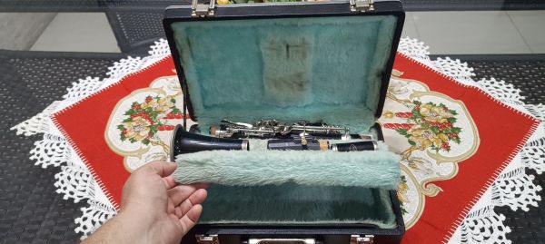 Clarinete Vito Kenosha Wis USA Sib 17 chaves Boquilha Rico Royal B3