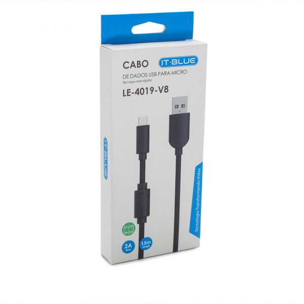 Cabo usb micro-usb V8 para celulares LE-4019-V8